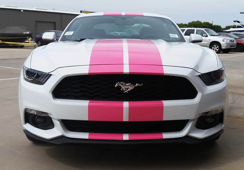 Pink Mustang Racing Stripes Front